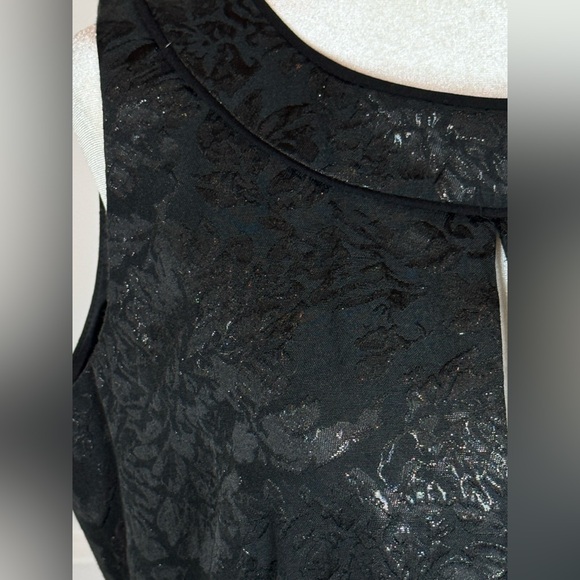 Metallic Jacquard Black Sheath Dress | Formal Wedding Guest | Size 12 - Picture 3 of 12